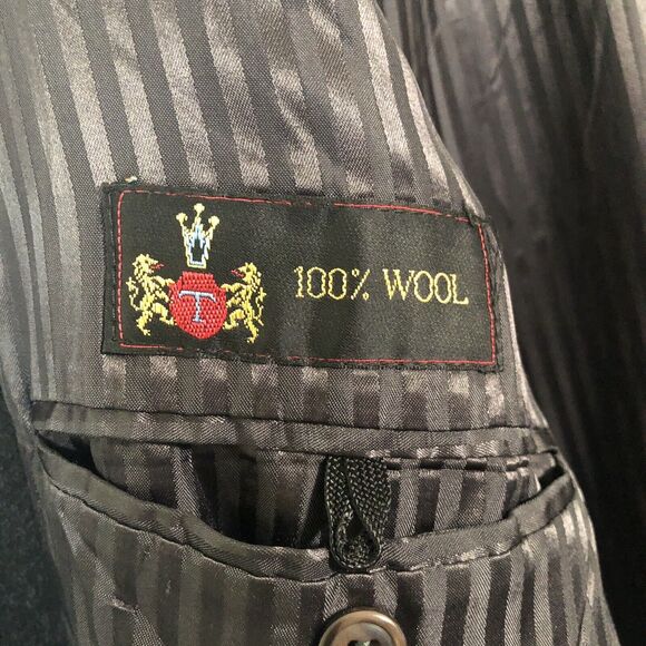 Mario Valente Double Breasted Mens Italian Wool Overcoat Size 44S Charcoal Gray - Picture 10 of 11